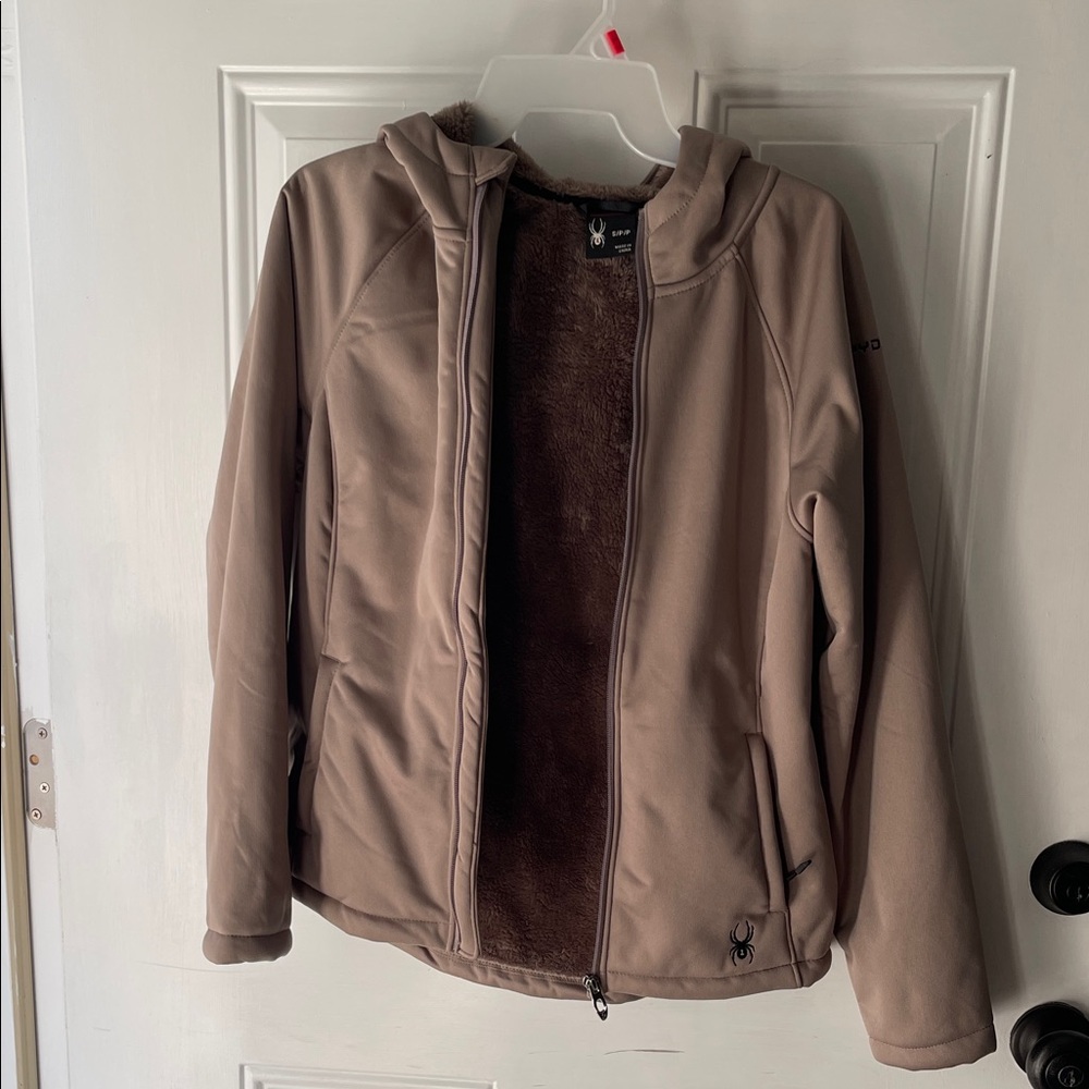 Spyder Brown Sherpa lined Hooded Jacket
